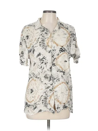 Pre-owned Zara Short Sleeve Blouse In White