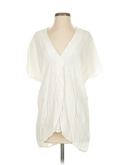Pre-owned Zara Short Sleeve Blouse In White