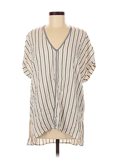 Pre-owned Zara Short Sleeve Blouse In White