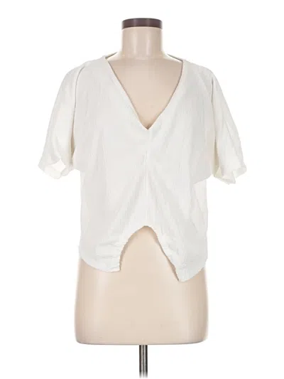 Pre-owned Zara Short Sleeve Blouse In White