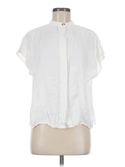 Pre-owned Zara Short Sleeve Blouse In White
