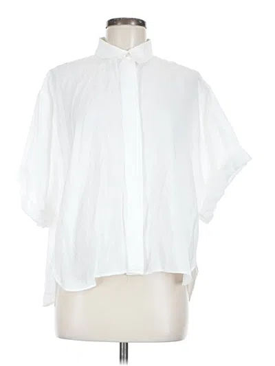Pre-owned Zara Short Sleeve Blouse In White