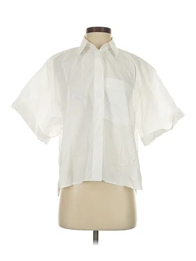 Pre-owned Zara Short Sleeve Blouse In White