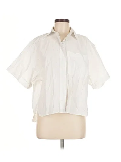 Pre-owned Zara Short Sleeve Blouse In White