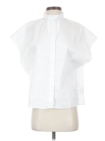 Pre-owned Zara Short Sleeve Blouse In White