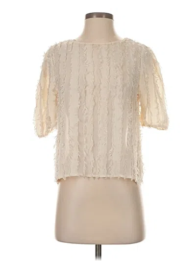 Pre-owned Zara Short Sleeve Blouse In White