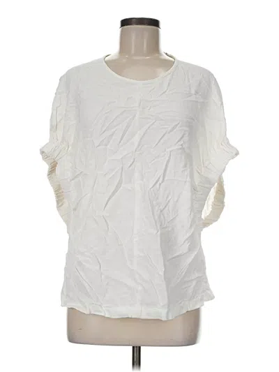 Pre-owned Zara Short Sleeve Blouse In White