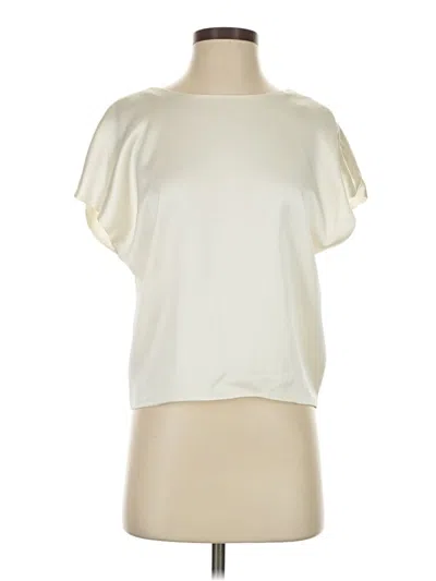Pre-owned Zara Short Sleeve Blouse In White