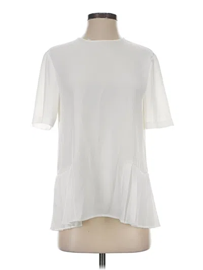 Pre-owned Zara Short Sleeve Blouse In White