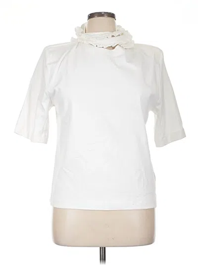 Pre-owned Zara Short Sleeve Blouse In White