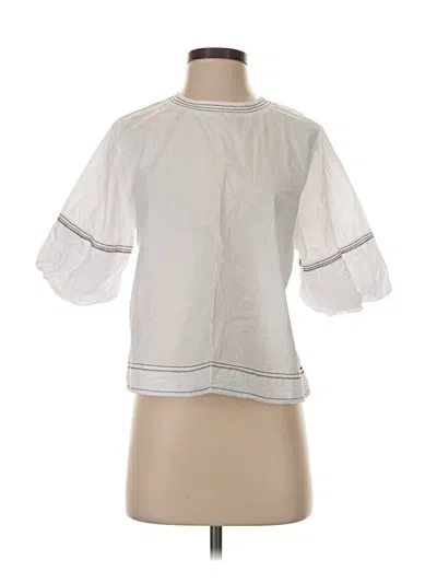 Pre-owned Zara Short Sleeve Blouse In White
