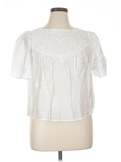 Zara Short Sleeve Blouse In White