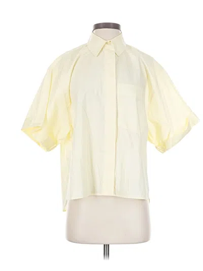 Pre-owned Zara Short Sleeve Blouse In Yellow