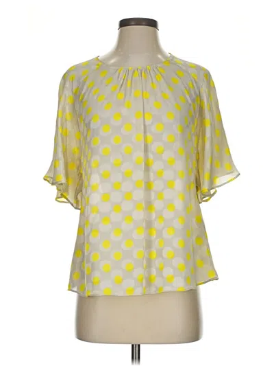 Pre-owned Zara Short Sleeve Blouse In Yellow