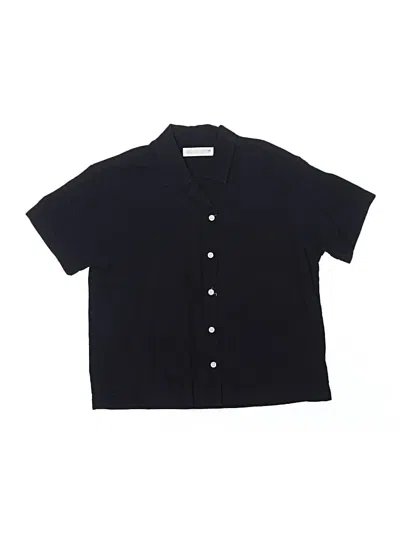 Pre-owned Zara Kids' Short Sleeve Button Down Shirt In Black