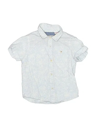 Pre-owned Zara Kids' Short Sleeve Button Down Shirt In Blue
