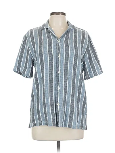 Pre-owned Zara Short Sleeve Button Down Shirt In Blue