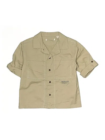 Pre-owned Zara Kids' Short Sleeve Button Down Shirt In Brown