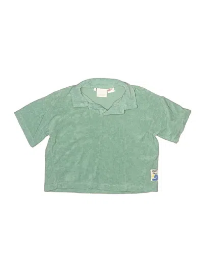 Pre-owned Zara Kids' Short Sleeve Button Down Shirt In Green