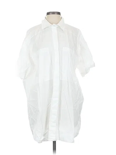 Pre-owned Zara Short Sleeve Button Down Shirt In White