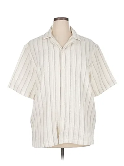 Pre-owned Zara Short Sleeve Button Down Shirt In White