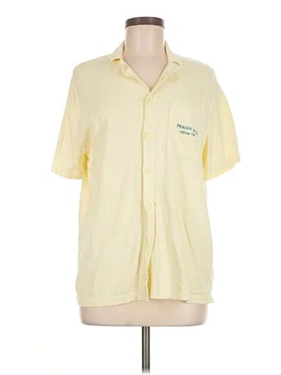 Pre-owned Zara Short Sleeve Button Down Shirt In Yellow