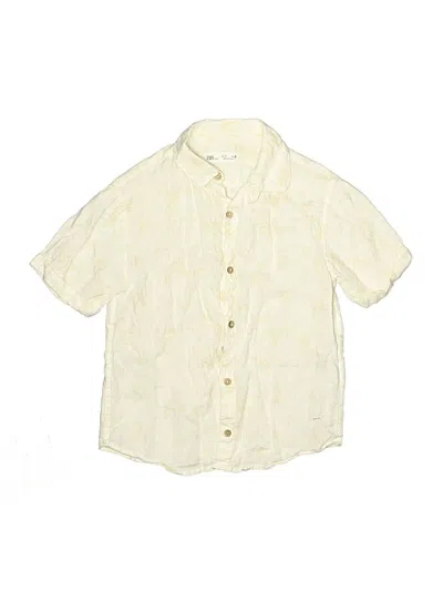Pre-owned Zara Kids' Short Sleeve Button Down Shirt In Yellow