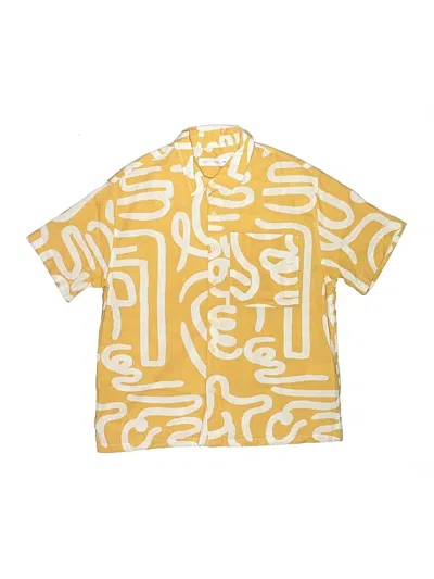 Pre-owned Zara Kids' Short Sleeve Button Down Shirt In Yellow