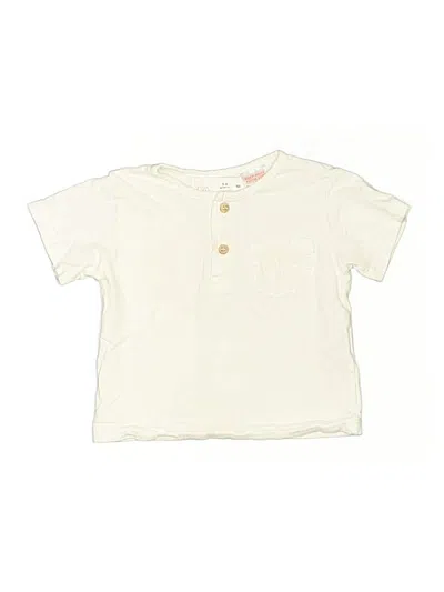 Pre-owned Zara Babies' Short Sleeve Henley In Ivory