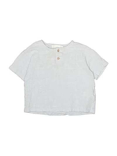 Pre-owned Zara Babies' Short Sleeve Henley In Ivory