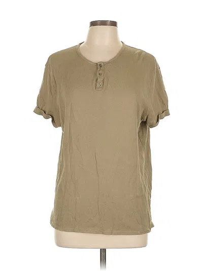 Pre-owned Zara Short Sleeve Henley Shirt In Brown