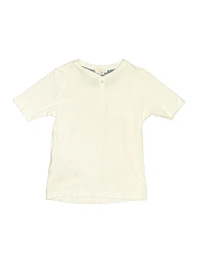 Pre-owned Zara Kids' Short Sleeve Henley Shirt In White