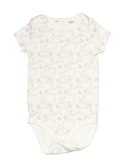 Pre-owned Zara Kids' Short Sleeve Onesie In Ivory