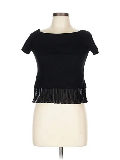 Pre-owned Zara Short Sleeve T-shirt In Black