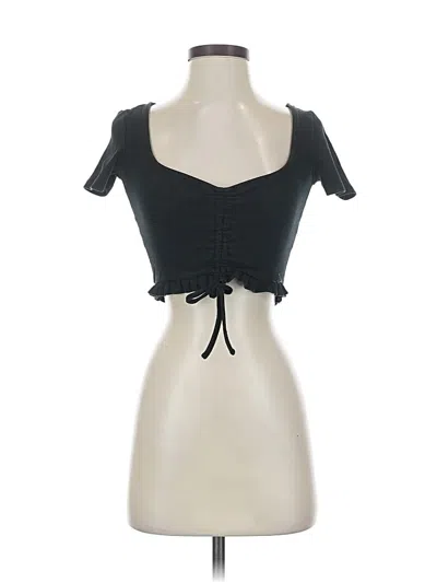 Pre-owned Zara Short Sleeve T-shirt In Black