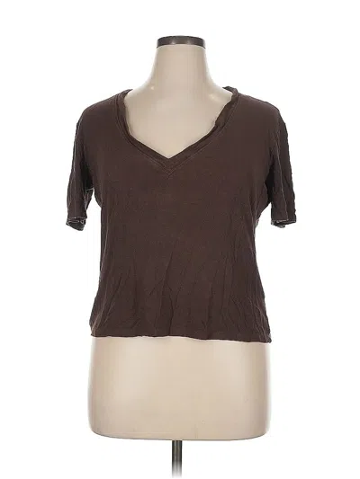 Pre-owned Zara Short Sleeve T-shirt In Brown