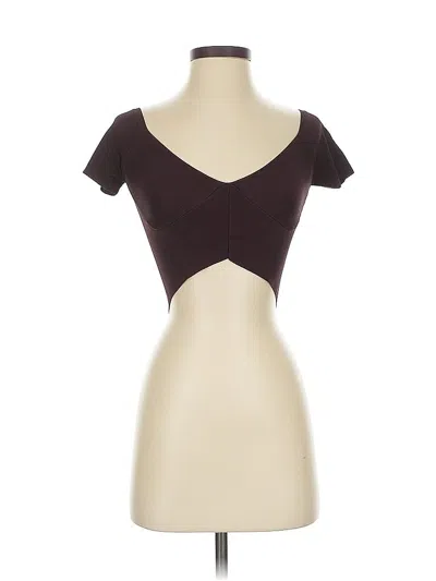 Pre-owned Zara Short Sleeve T-shirt In Brown