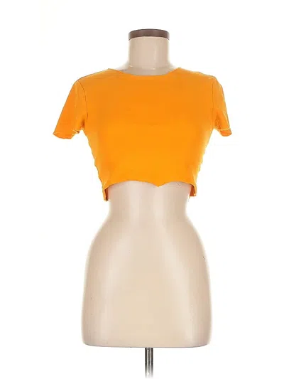 Pre-owned Zara Short Sleeve T-shirt In Orange