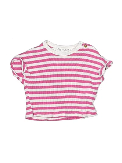 Pre-owned Zara Babies' Short Sleeve T-shirt In Pink