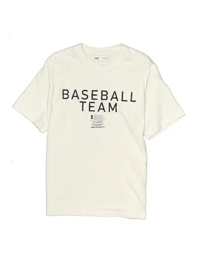 Pre-owned Zara Kids' Short Sleeve T-shirt In White