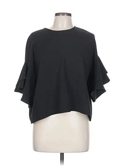 Pre-owned Zara Short Sleeve Top Black Cold Shoulder Neckline Tops