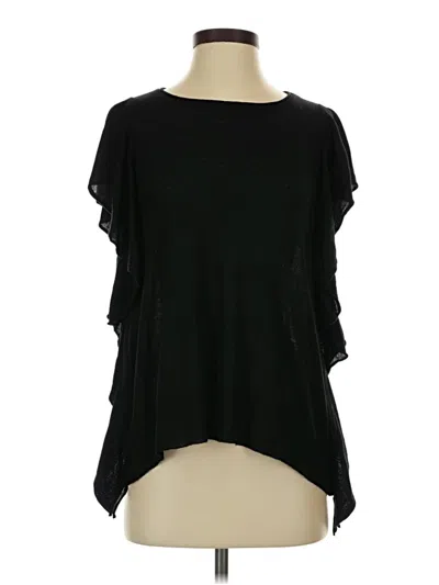 Pre-owned Zara Short Sleeve Top Black Cold Shoulder Neckline Tops