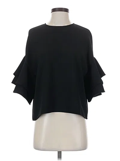 Pre-owned Zara Short Sleeve Top Black Cold Shoulder Neckline Tops