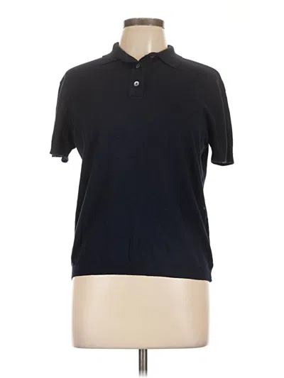 Pre-owned Zara Short Sleeve Top Black Collared Neckline Tops