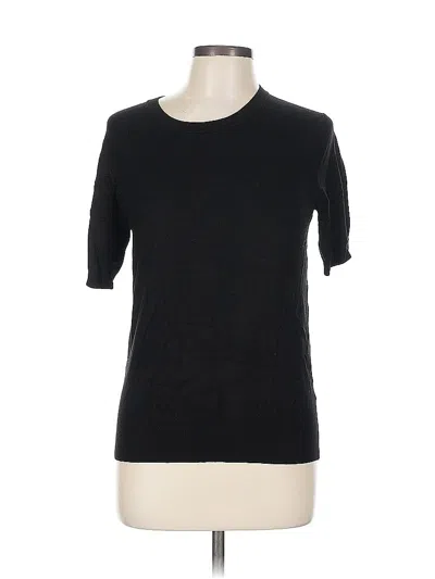 Pre-owned Zara Short Sleeve Top Black Crew Neck Tops