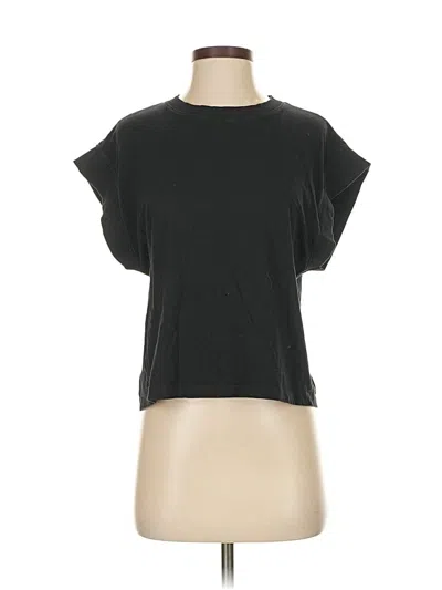 Pre-owned Zara Short Sleeve Top Black Crew Neck Tops