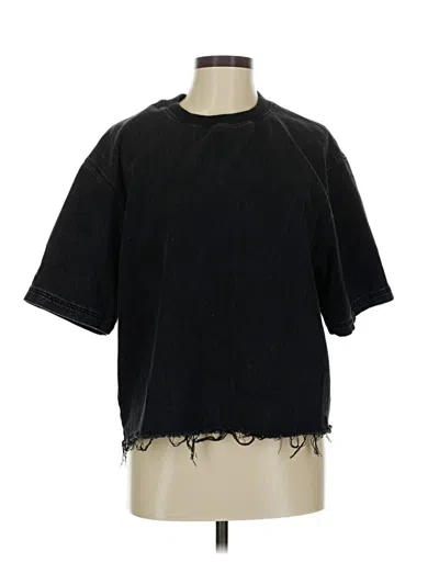 Pre-owned Zara Short Sleeve Top Black Crew Neck Tops