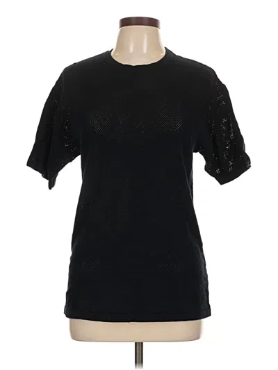 Pre-owned Zara Short Sleeve Top Black Crew Neck Tops