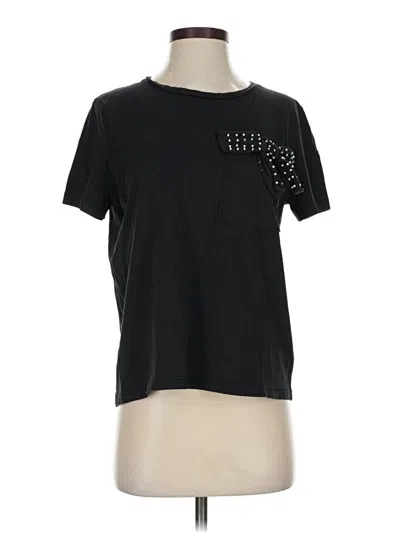 Pre-owned Zara Short Sleeve Top Black Crew Neck Tops