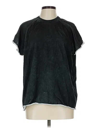 Pre-owned Zara Short Sleeve Top Black Crew Neck Tops
